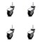 Service Caster 3 Inch Chrome Hooded Neoprene Rubber 5/16 Inch Grip Neck Stem Casters, 4PK SCC-GN03S310-NPRB-BC-4 - alternate 4